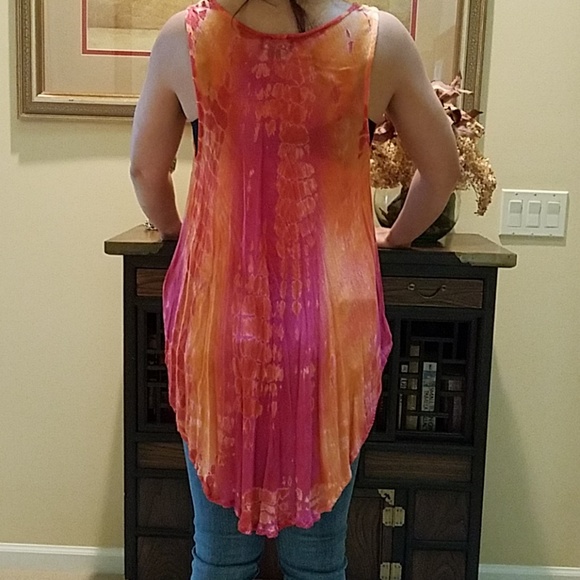 NWOT beautiful bright pink & orange tunic - Picture 3 of 3